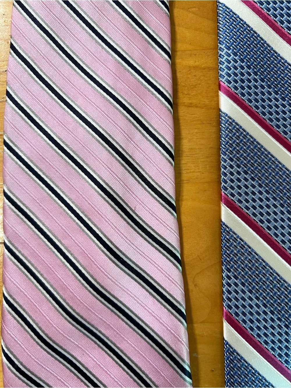 Men’s Tie Lot Chaps Pronto Uomo Pink Blue Striped Dress Neckties Bundle